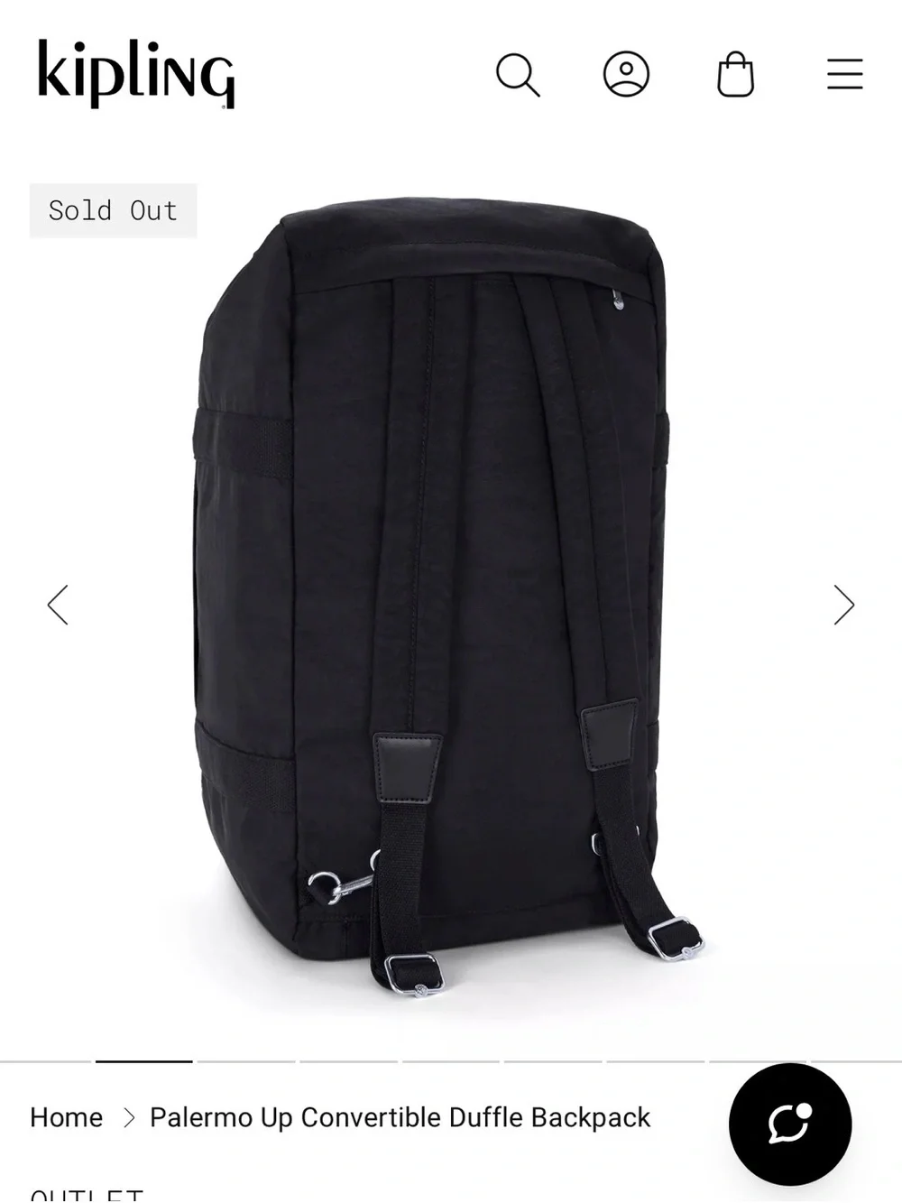 Kipling Convertible Duffel - Black Palermo